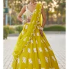 Moss Green Flower Lehenga Set