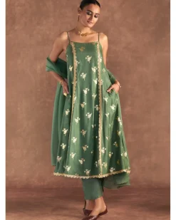 Moss Green Irisbud Anarkali Set