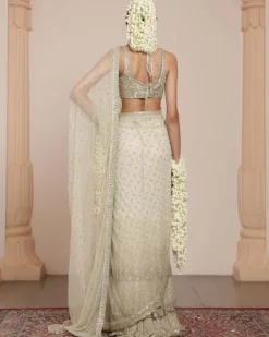 Mother Of Pearl Mirror And Sequin Sari Set