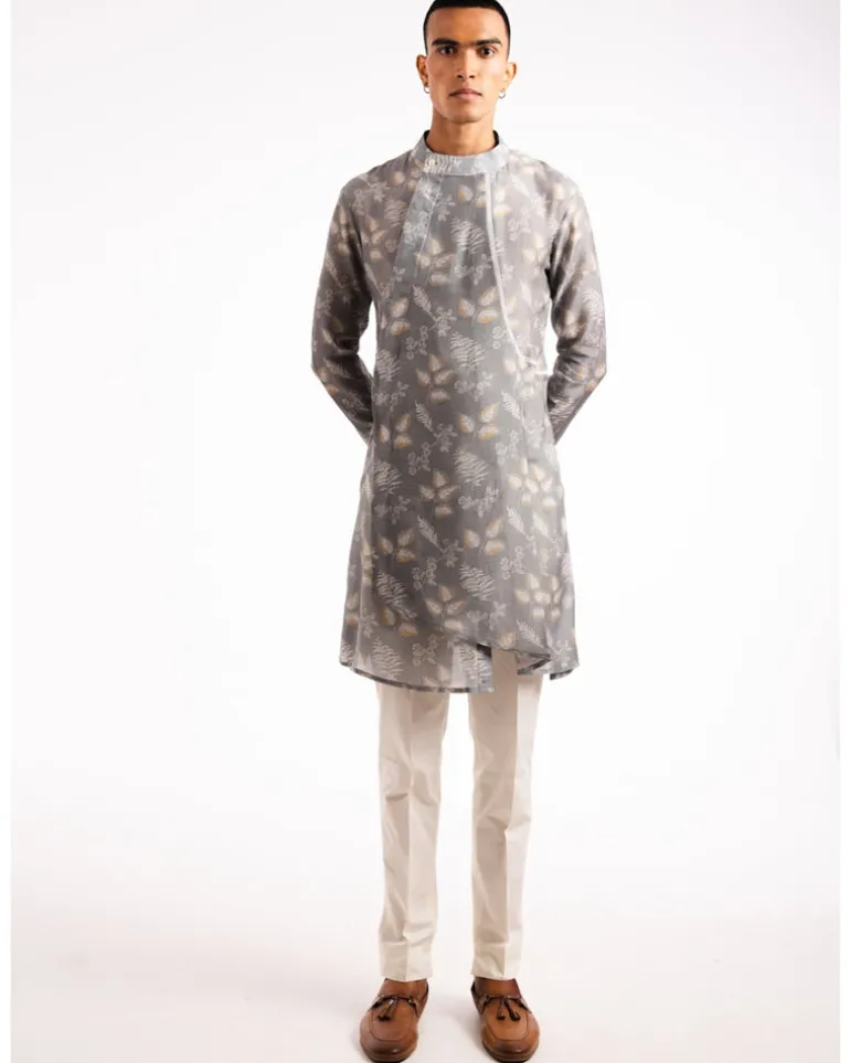 Mountain Ash Pleated Kurta Pyjama Set