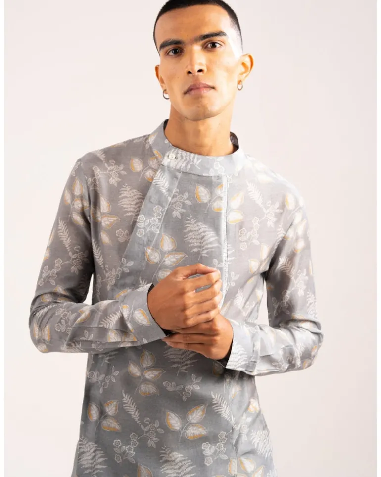 Mountain Ash Pleated Kurta Pyjama Set