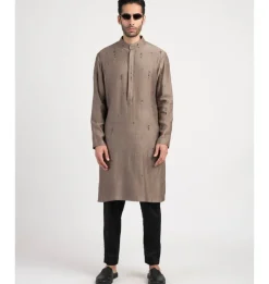 Mud Green Drops Kurta Set
