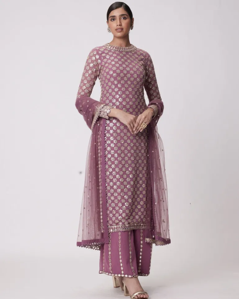 Mud Mauve Straight Kurta Set