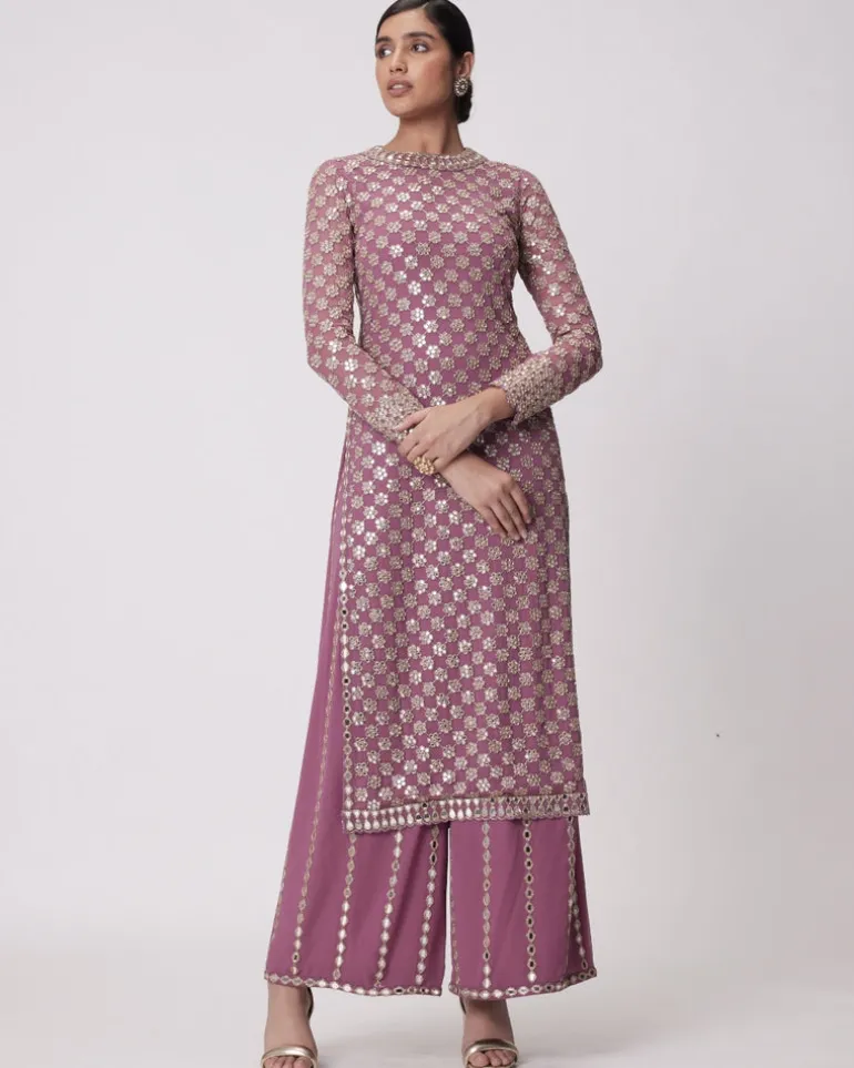 Mud Mauve Straight Kurta Set