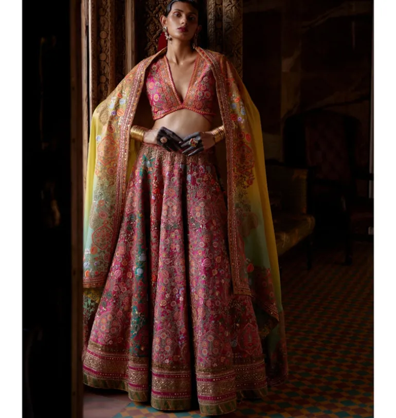 Multi Abbas Lehenga Set