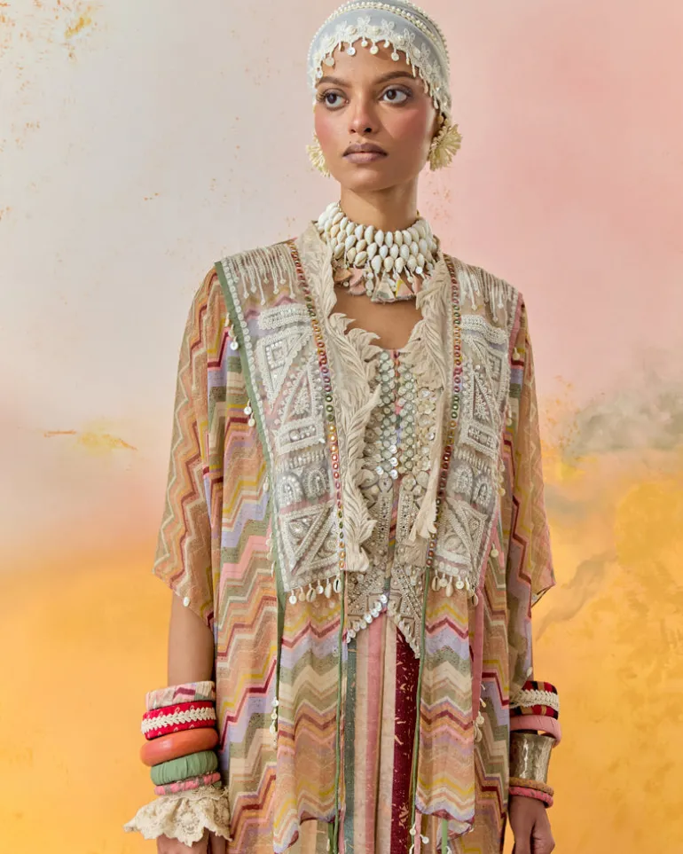 Multi Bhumi Corset Blouse Set