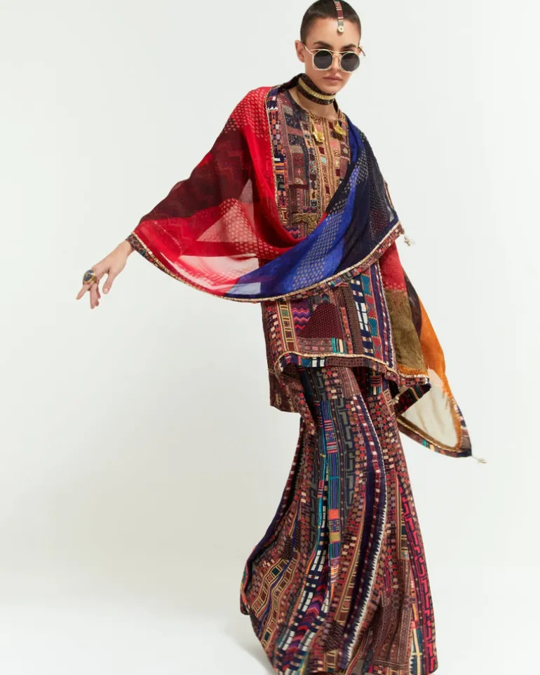 Multi Color Mitra Short Kurta Set