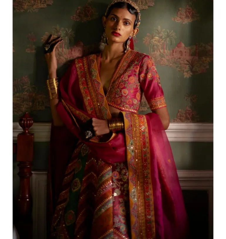 Multi Color Zig Zag Lehenga Set