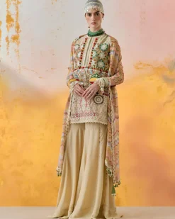 Multi Mehru Embo Ikkat Dress Set