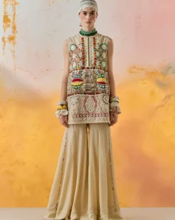 Multi Mehru Embo Ikkat Dress Set