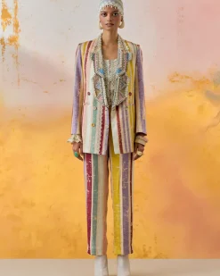 Multi Noori Double Breasted Jacket Set