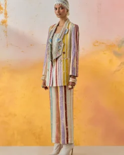 Multi Noori Double Breasted Jacket Set