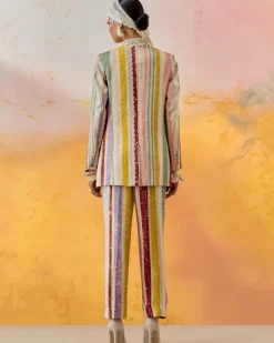 Multi Noori Double Breasted Jacket Set