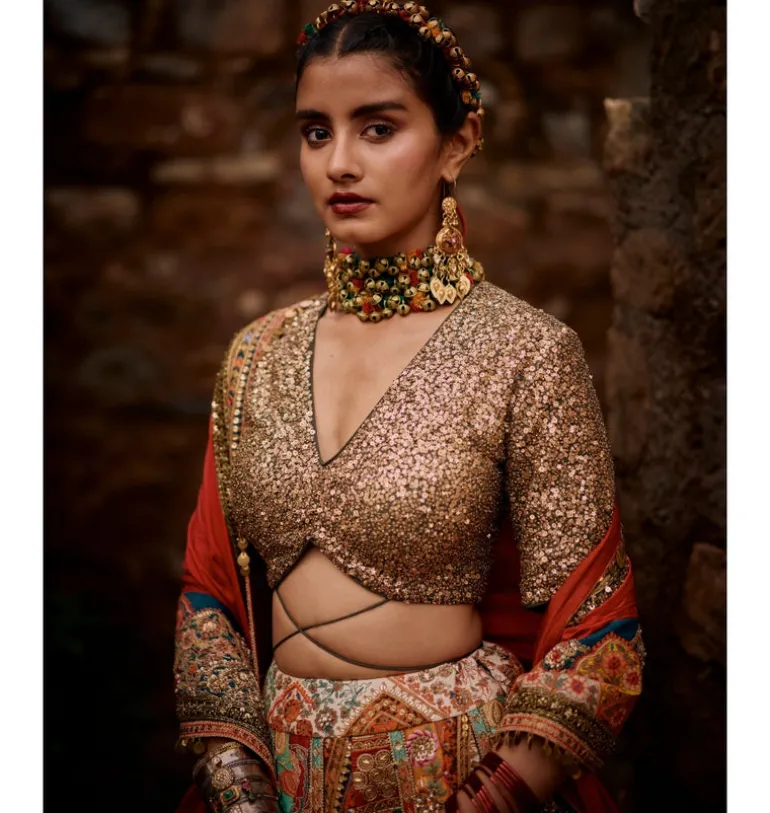 Multi Panel Diamond Lehenga Set