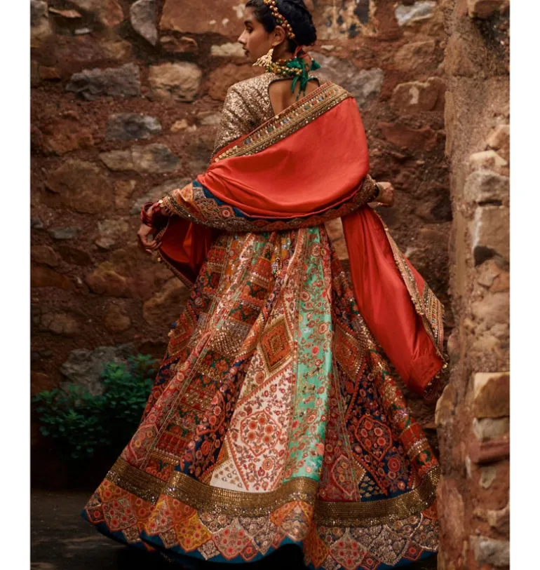Multi Panel Diamond Lehenga Set