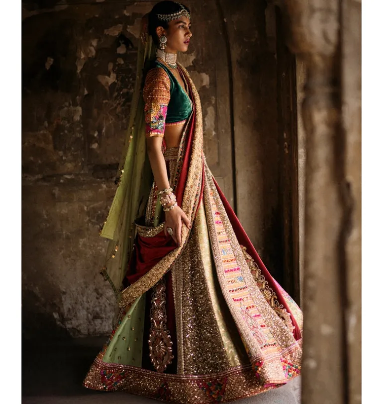 Multi Shimi Shimi Akashtara 24 Kalis Lehenga Set