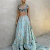 Multi Teal Zardozi Lehenga