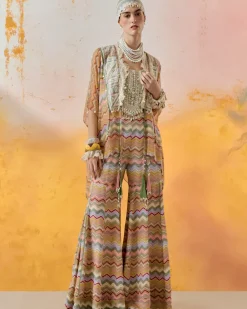 Multi Veni Dupatta Jacket Set
