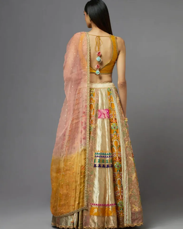 Multicolor Panel Lehenga Set