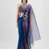 Multicolored Cording Sari Set