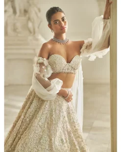 Multi-Colored Three-Dimensional Lehenga Set