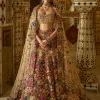Multi-Coloured Three-Dimensional Floral Lehenga Set