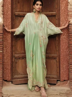 Multi-Hued Resham Kaftan