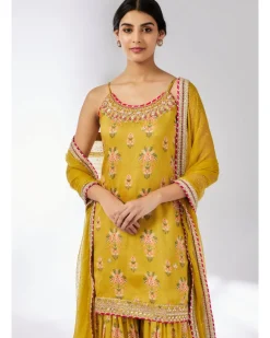 Mustard Advika Strappy Gharara Set