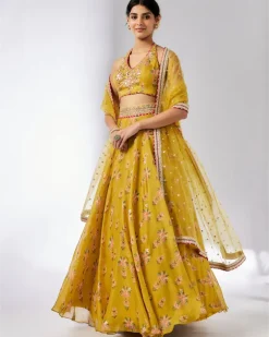Mustard Bhairavi lehenga Set