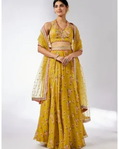 Mustard Bhairavi lehenga Set