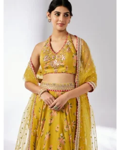 Mustard Bhairavi lehenga Set