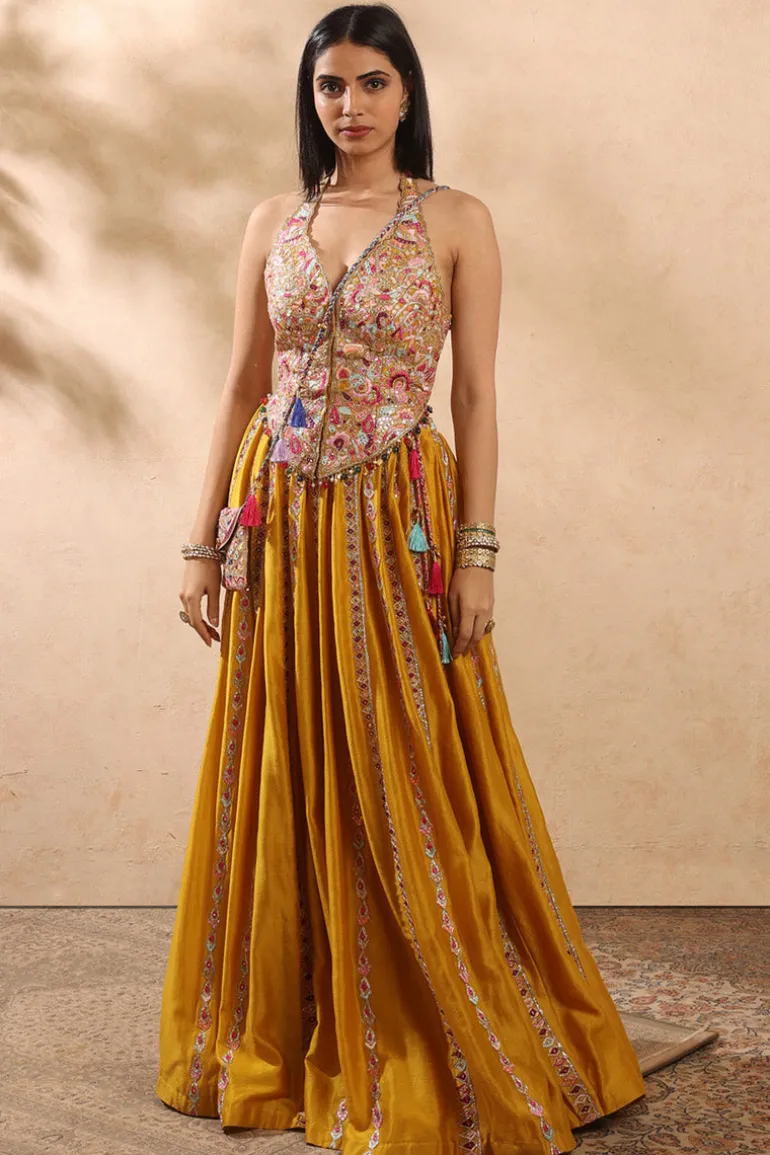 Mustard Corset and Skirt Set