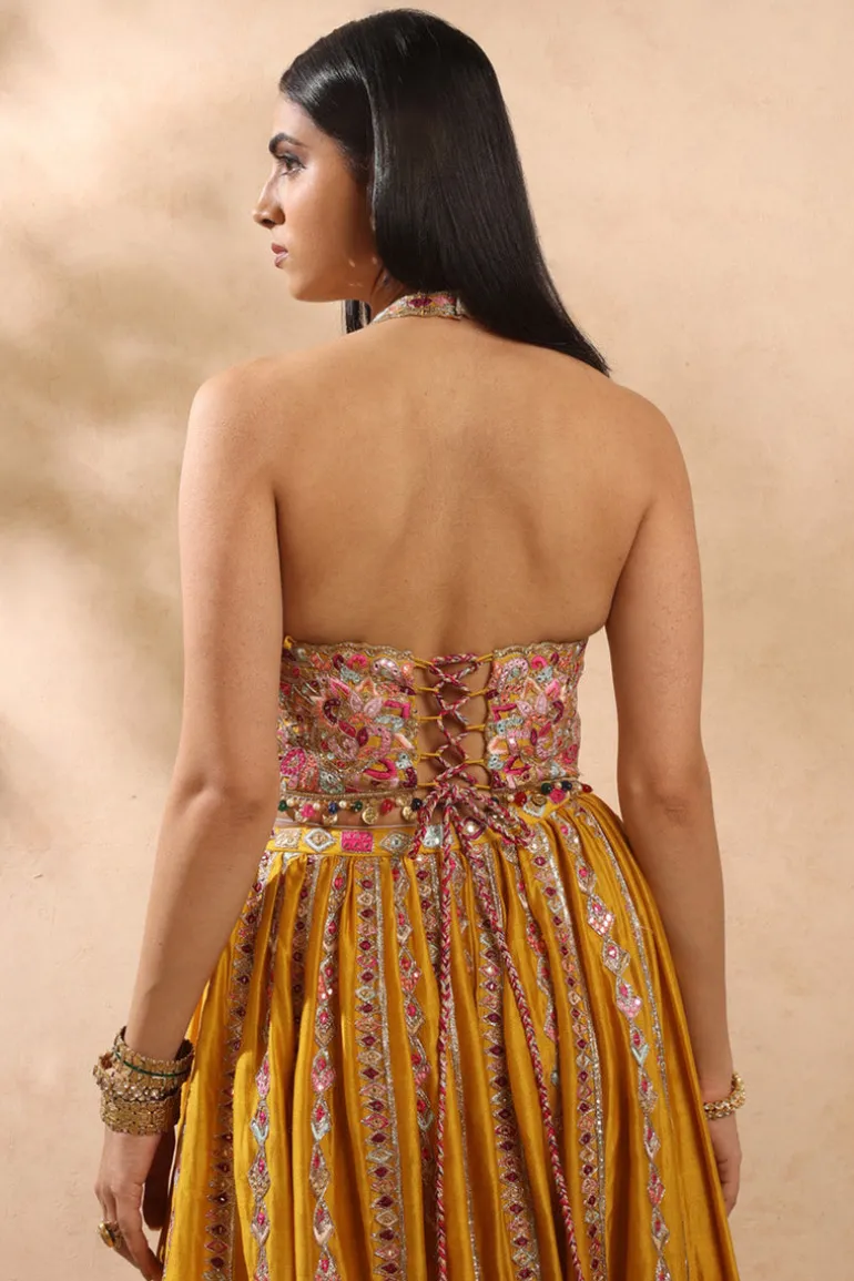 Mustard Corset and Skirt Set