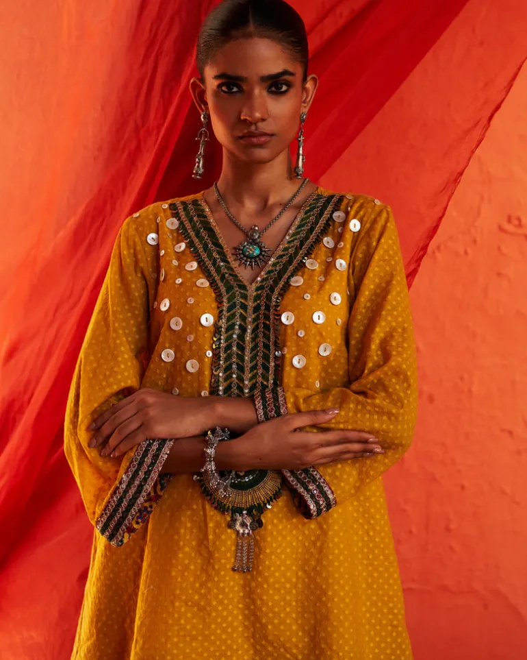 Mustard Embroidered Co-Ord Set