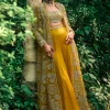 Mustard Embroidered Jacket And Pants Set