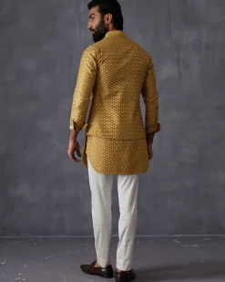 Mustard Embroidered Kurta Set