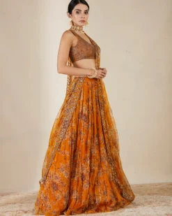 Mustard Floral Lehenga Set
