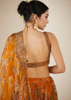 Mustard Floral Lehenga Set