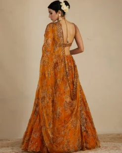 Mustard Floral Lehenga Set