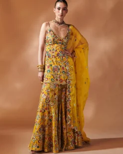 Mustard Kurta And Sharara Set