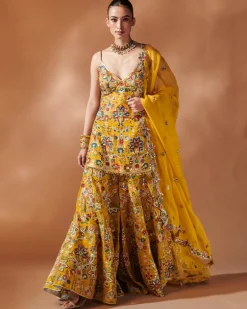 Mustard Kurta And Sharara Set