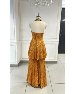 Mustard Short Anarkali Set