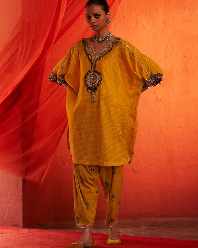 Mustard Short Kurta Set
