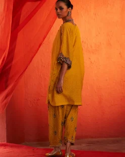 Mustard Short Kurta Set