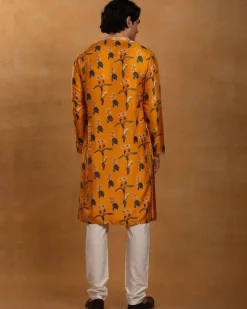 Mustard Spring Blossom Kurta Set