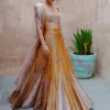 Mustard Tissue Lehenga Set
