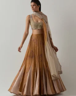 Mustard Tissue Lehenga Set
