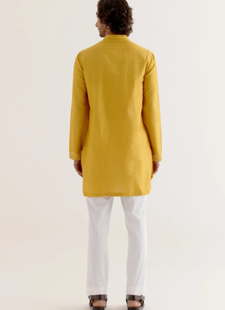 Mustard Yellow Pin Tuck Kurta Set