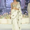 Najia Off White Choli With Embroidered Sari Set