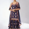 Navy Advika Strappy Gharara Set